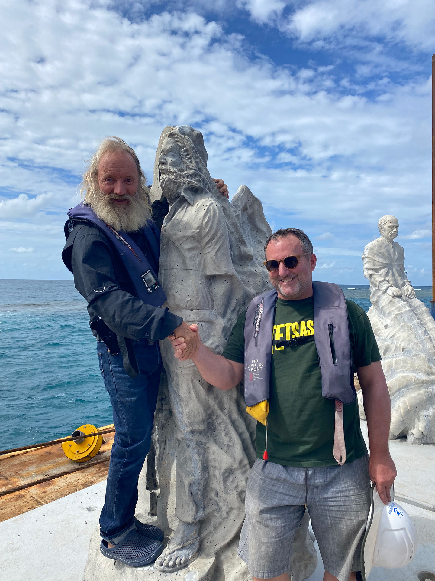 Dr. Vaughan with sculptor Jason deCaires Taylor
