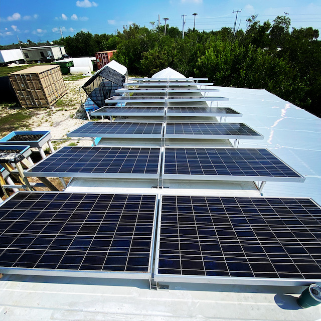 Solar panels on water treatment at the facility