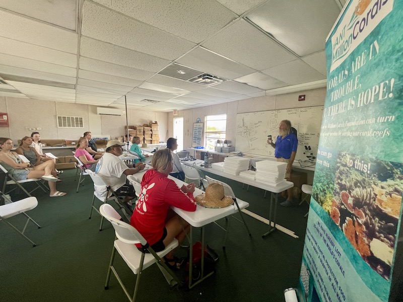 Volunteer training on-site in the classroom