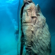 Statue in water