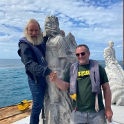 Dr. David Vaughan with sculptor Jason deCaires Taylor