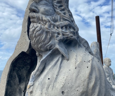 Statue close up out of water